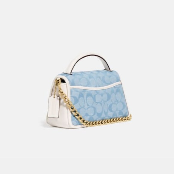 Coach Turnlock Clutch 20 in Signature Chambray with Quilting - Picture 2 of 4